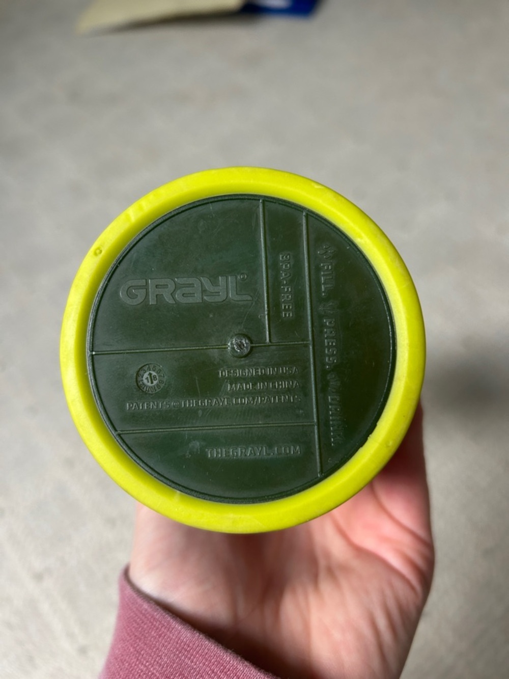 GRAYL Water Purifier Bottle - Olive Green with Yellow Trim - Picture 2 of 8